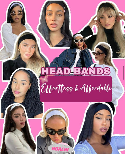 Pink Headbands for Women Valentines Day 16 Pack Elastic Hair Bands for Women' Hair Non Slip Soft Cloth Fabric Trendy Head Bands, White & Pink