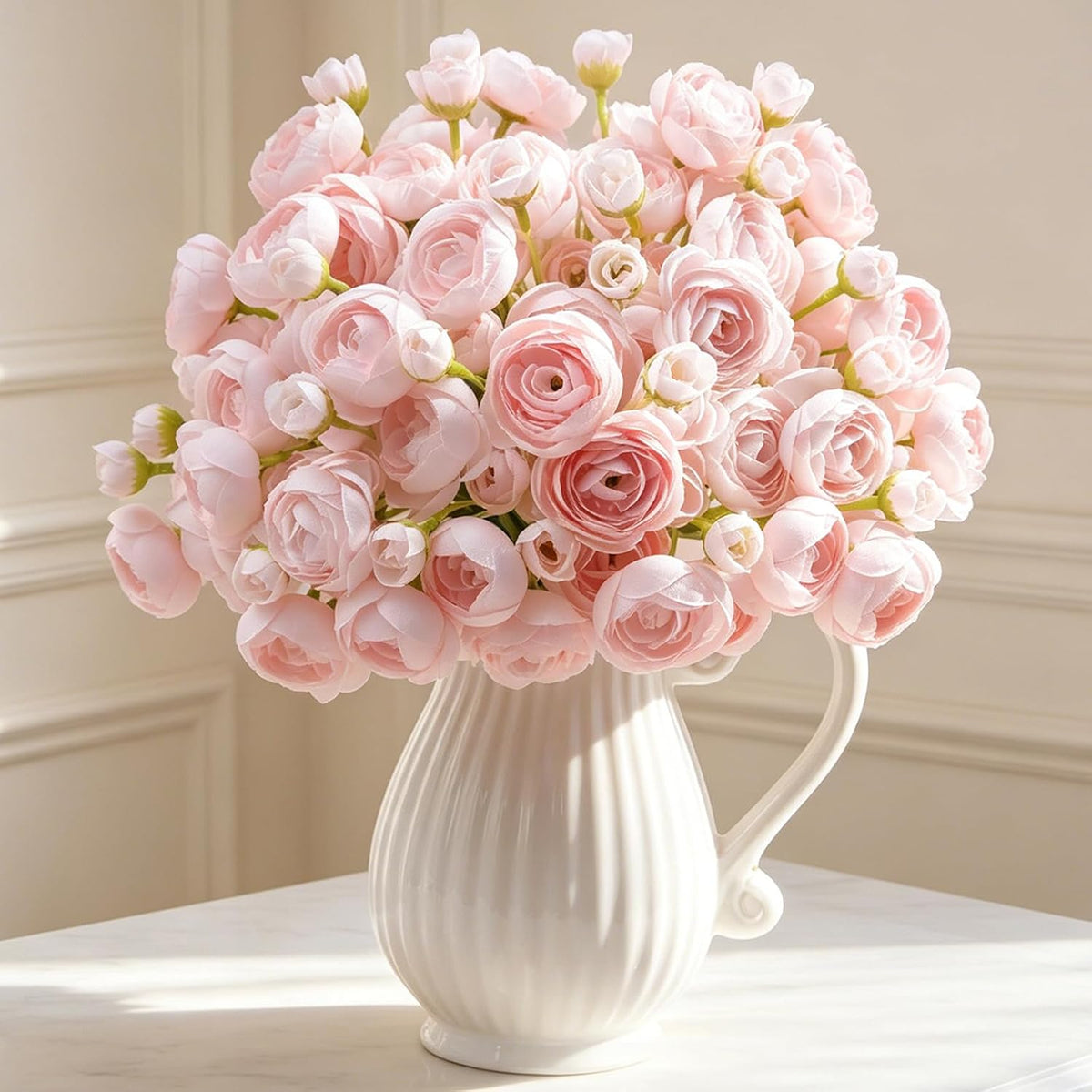 32Pcs Light Pink Ranunculus Artificial Flowers DIY Home Wedding