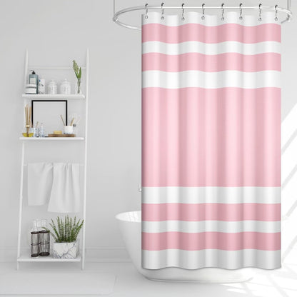 White Pink Waffle Stall RV Bathroom Shower Curtain 48"x72"