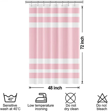 White Pink Waffle Stall RV Bathroom Shower Curtain 48"x72"