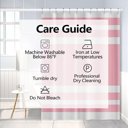 White Pink Waffle Stall RV Bathroom Shower Curtain 48"x72"
