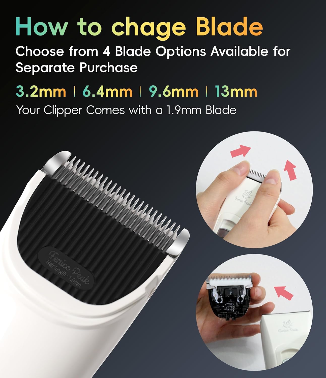 Dog Grooming Clippers for Thick Heavy Coats 3 Speeds Low Noise Pet Grooming Kit Cat Eletric Clipper with 10FC Ceramic & Stainless Steel Blade,Black