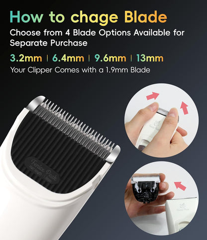 Dog Grooming Clippers for Thick Heavy Coats 3 Speeds Low Noise Pet Grooming Kit Cat Eletric Clipper with 10FC Ceramic & Stainless Steel Blade,Black