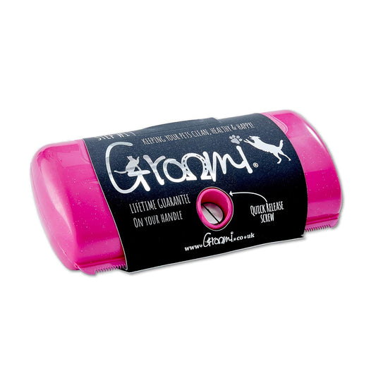 Groomi Tool for Pets - Deshedding Brush. Pet Comb for Cats, Dogs and Horses. Dog Comb, Dog Shedding Brush, Great Dog Brush to Reduce Shedding, Dog Brush, Cat Brush, Professional Pet Comb, (Pink)