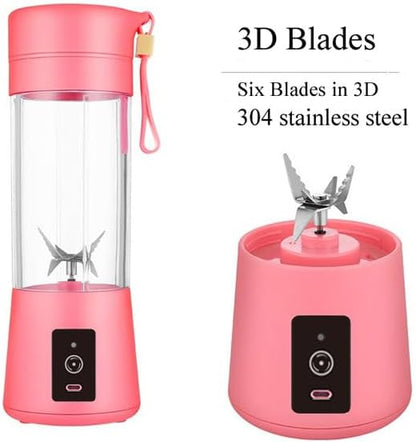 Cordless Portable Personal Size Blender - Mini Blender, 380Ml BPA Free Travel Cup, Powerful Blending Suit in Office/Home/Gym, Valentines Day Gift Pink (Pink)