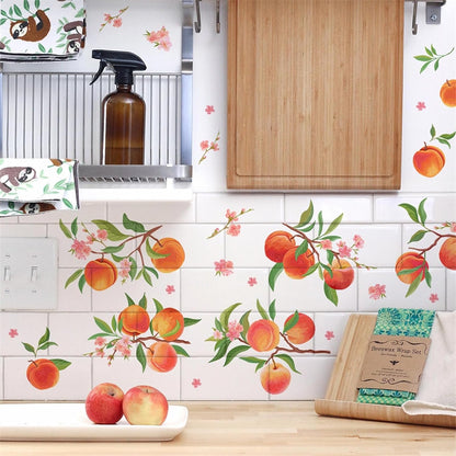 9 Pcs Peaches Wall Stickers DIY Peach Fruit Wall Art Decals