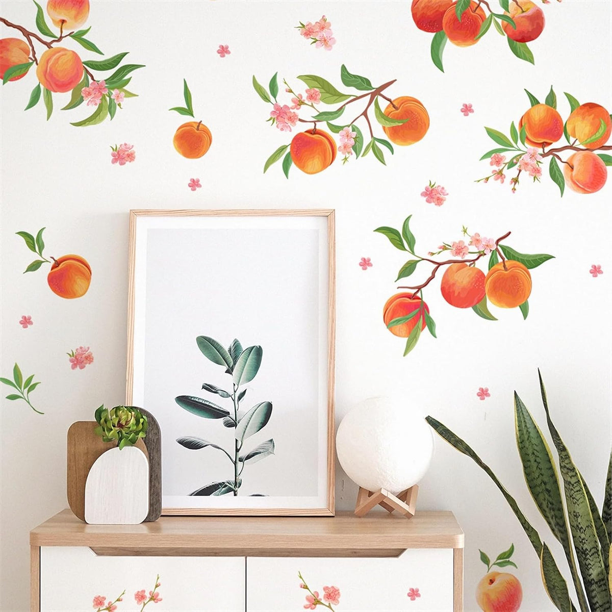 9 Pcs Peaches Wall Stickers DIY Peach Fruit Wall Art Decals
