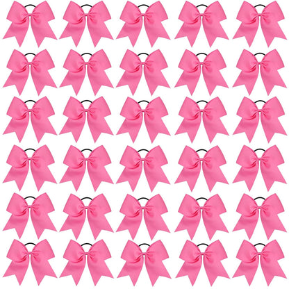 Pink Large Cheer Bows,Cheerleading Bows Ponytail Holder for Girl