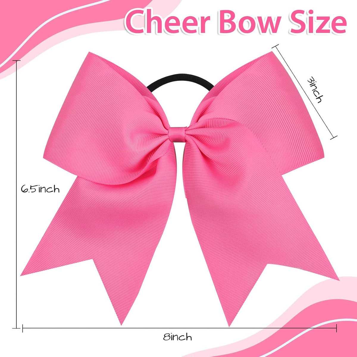 Pink Large Cheer Bows,Cheerleading Bows Ponytail Holder for Girl