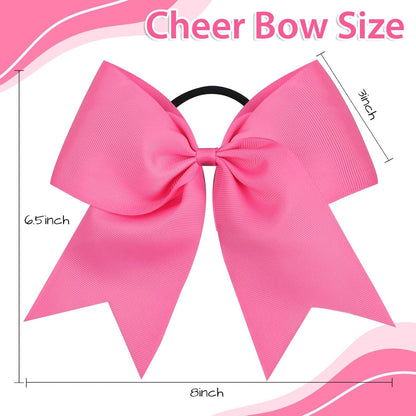Pink Large Cheer Bows,Cheerleading Bows Ponytail Holder for Girl