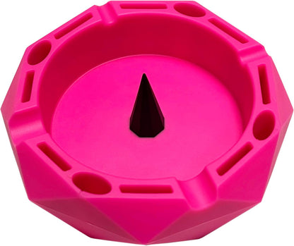 Portable Silicone Ashtray For Smoker Cigarette Accessories Heat Resistant (Pink Red)
