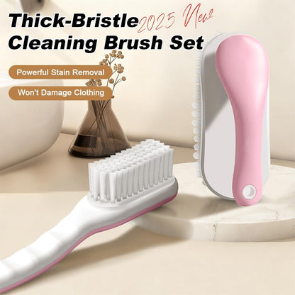2Pack Shoe Cleaning Brush Household Laundry Clothes Scrubbing for Stains Bathroom Ergonomics Grip Easy Hold (2, Pink)