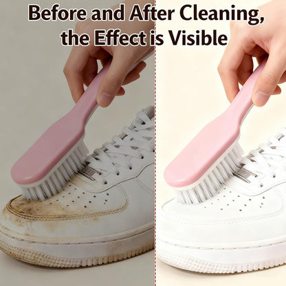 2Pack Shoe Cleaning Brush Household Laundry Clothes Scrubbing for Stains Bathroom Ergonomics Grip Easy Hold (2, Pink)