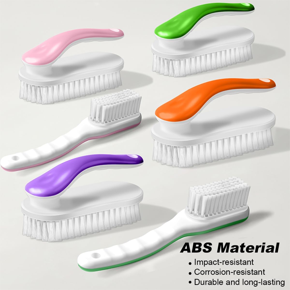 2Pack Shoe Cleaning Brush Household Laundry Clothes Scrubbing for Stains Bathroom Ergonomics Grip Easy Hold (2, Pink)