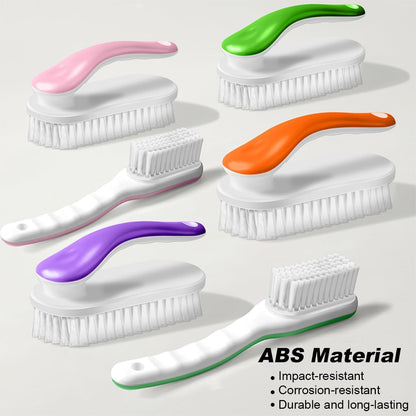 2Pack Shoe Cleaning Brush Household Laundry Clothes Scrubbing for Stains Bathroom Ergonomics Grip Easy Hold (2, Pink)