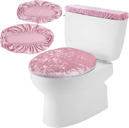 Stretch Velvet Toilet Lid Cover and Tank Lid Cover Set