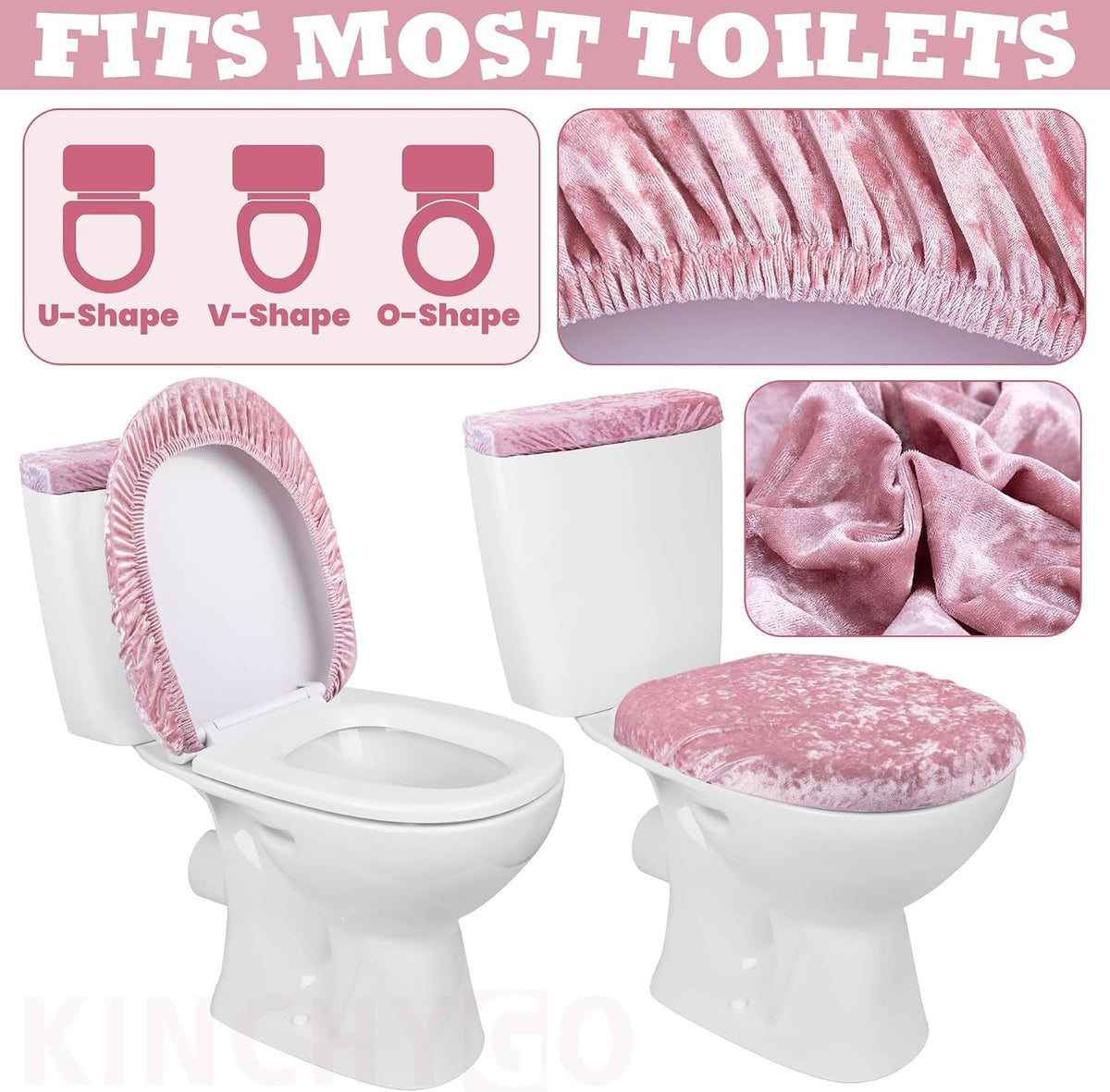 Stretch Velvet Toilet Lid Cover and Tank Lid Cover Set