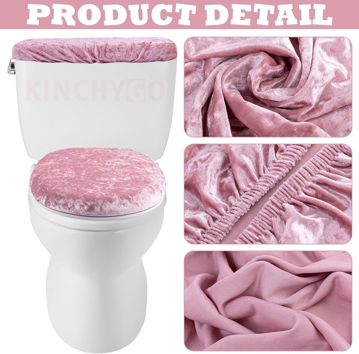 Stretch Velvet Toilet Lid Cover and Tank Lid Cover Set