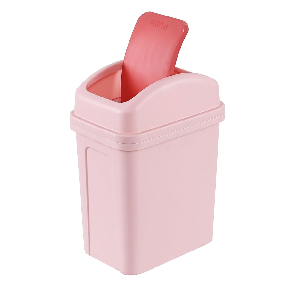 1.8 Gallon Pink Swing Top Garbage Can, Plastic Small Trash Can