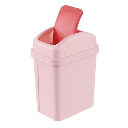 1.8 Gallon Pink Swing Top Garbage Can, Plastic Small Trash Can
