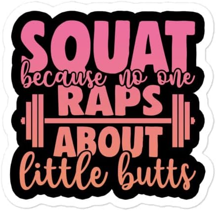 Squat Sticker and Working On My Peach Workout Sticker Pack (2 Pack) Squat Funny Water Bottle Sticker, Gym Training Weightlifting Sticker for Women