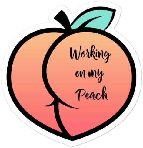 Squat Sticker and Working On My Peach Workout Sticker Pack (2 Pack) Squat Funny Water Bottle Sticker, Gym Training Weightlifting Sticker for Women