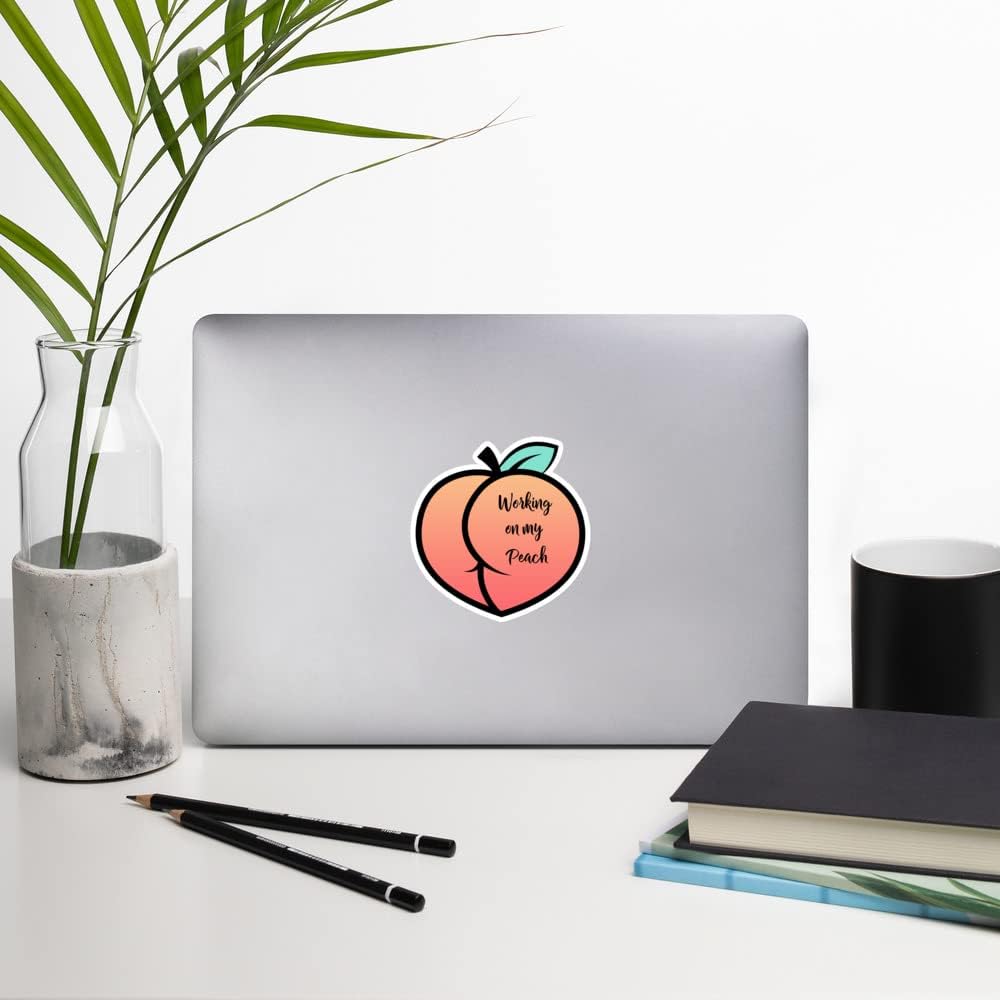 Squat Sticker and Working On My Peach Workout Sticker Pack (2 Pack) Squat Funny Water Bottle Sticker, Gym Training Weightlifting Sticker for Women