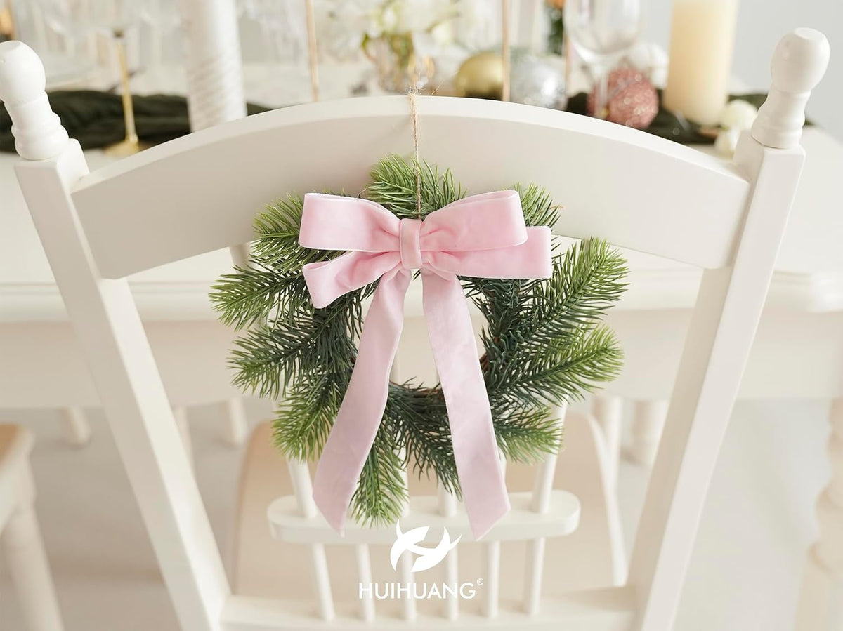 Pink Velvet Ribbon 1 inch Double Face Thick Velvet Ribbon Light Pink Ribbons for Gift Wrapping, Christmas Tree Ornaments, Wreath Decor, Bows, Crafts, Wedding Decor- 10 Yards