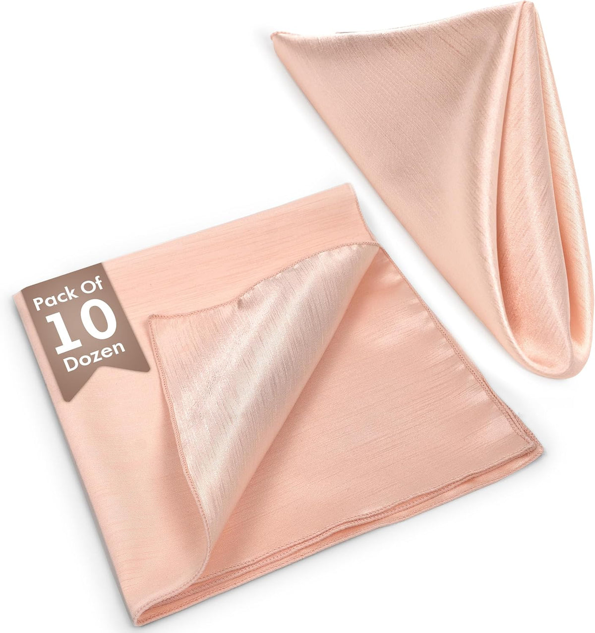 17x17-Inch Shantung Cloth Napkins, Ice Peach, Set of 120