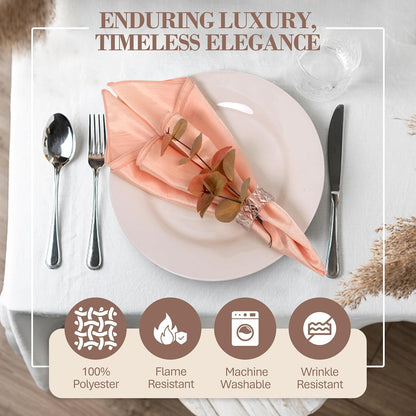 17x17-Inch Shantung Cloth Napkins, Ice Peach, Set of 120