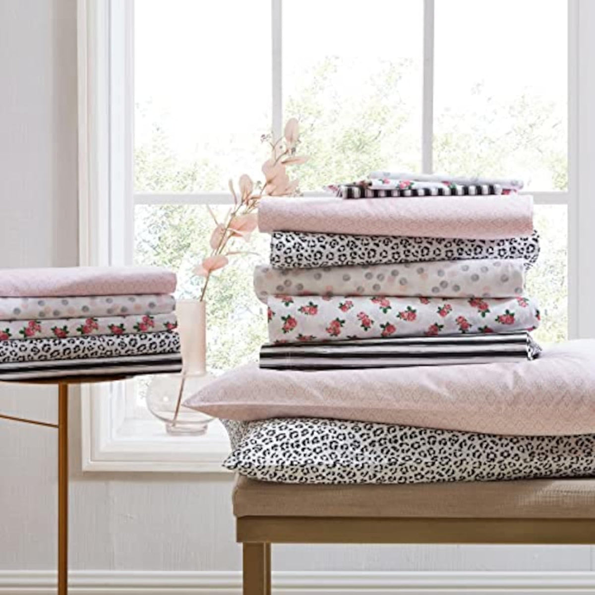 Full Size Cotton Percale Sheet Set with Pillowcases