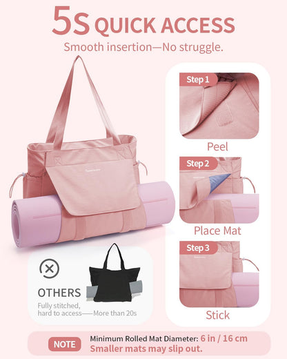 Yoga Mat Bag Waterproof Tote Gym Bag Mat Carrier W/Wet Pocket