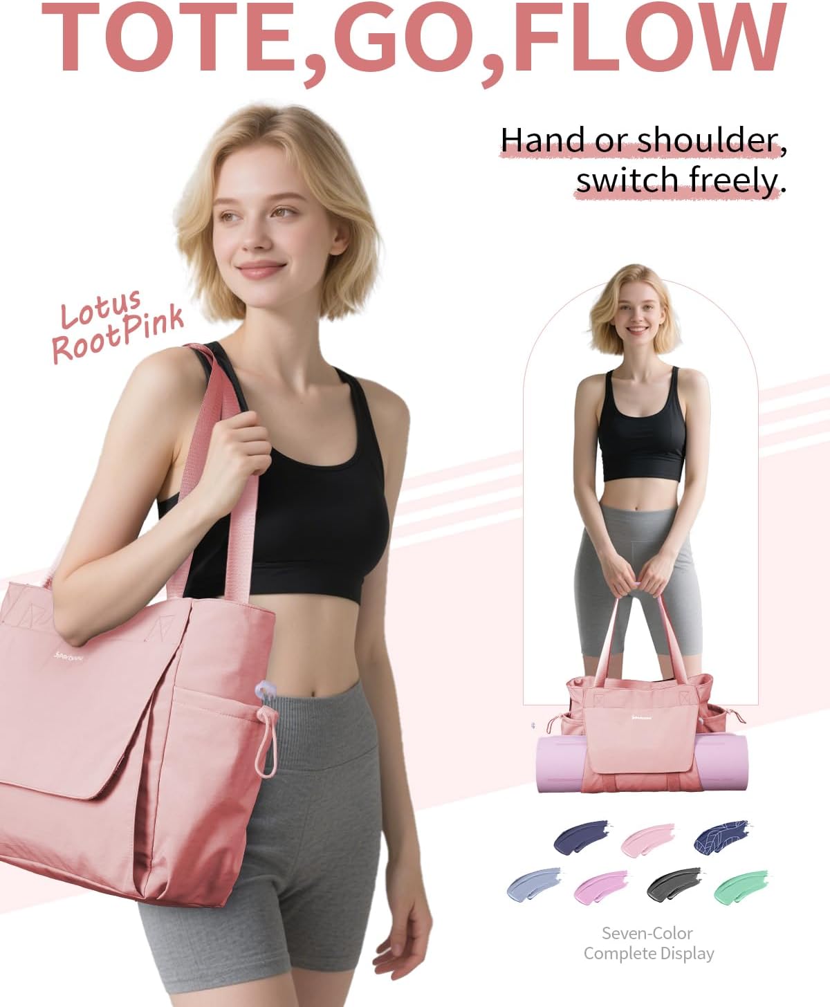 Yoga Mat Bag Waterproof Tote Gym Bag Mat Carrier W/Wet Pocket