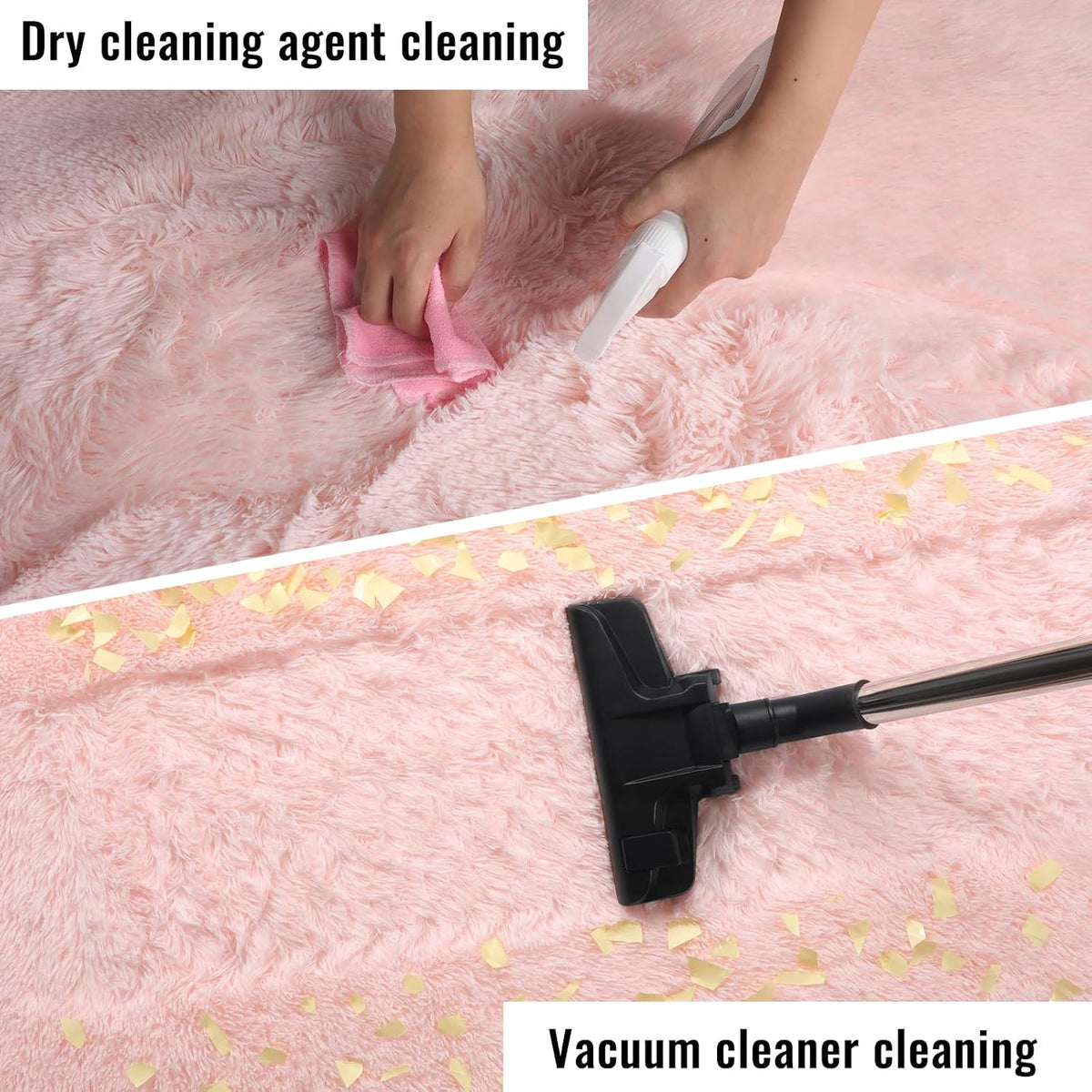 Pink Round Rug for Girls Bedroom 4Ft, Fluffy Shaggy Fuzzy Circle Area Rugs