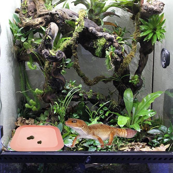 2 Pcs Leopard Gecko Potty Pad,Crested Gecko Potty Latrine，Leopard Gecko Tray，Reptile Litter Box，Portable Gecko Tank Accessories (Pink)