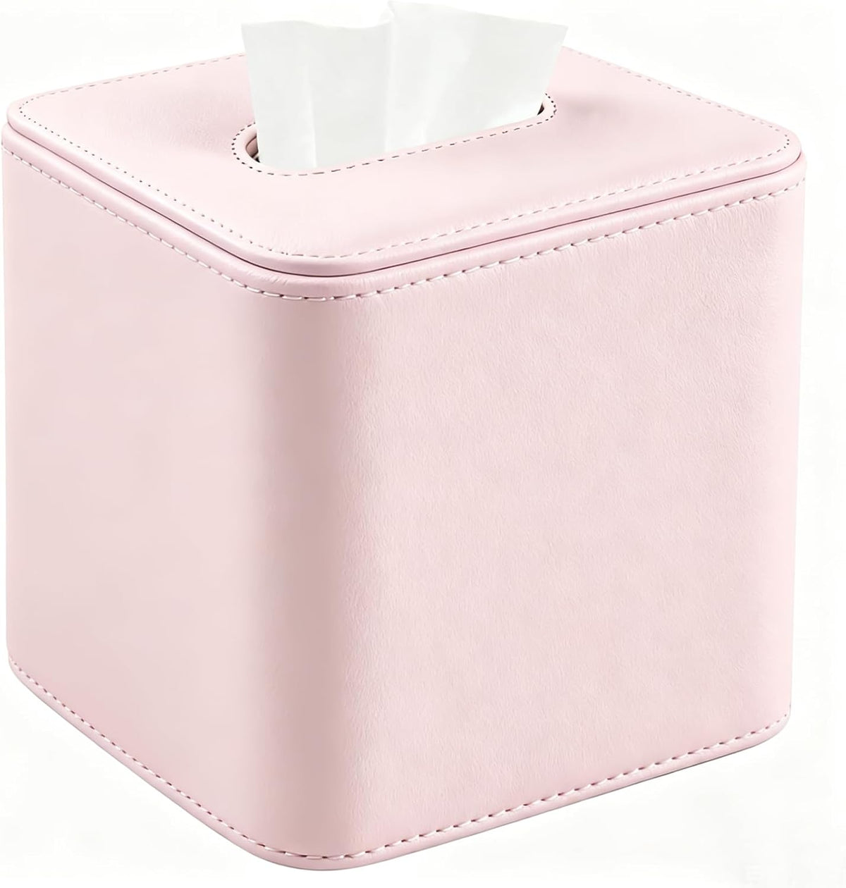 Tissue Box Holder Square PU Leather Stylish Facial Tissue Box with Magnetic Closure Decorative Cube Tissue Box Cover for Bathroom Vanity Office