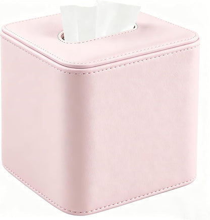 Tissue Box Holder Square PU Leather Stylish Facial Tissue Box with Magnetic Closure Decorative Cube Tissue Box Cover for Bathroom Vanity Office