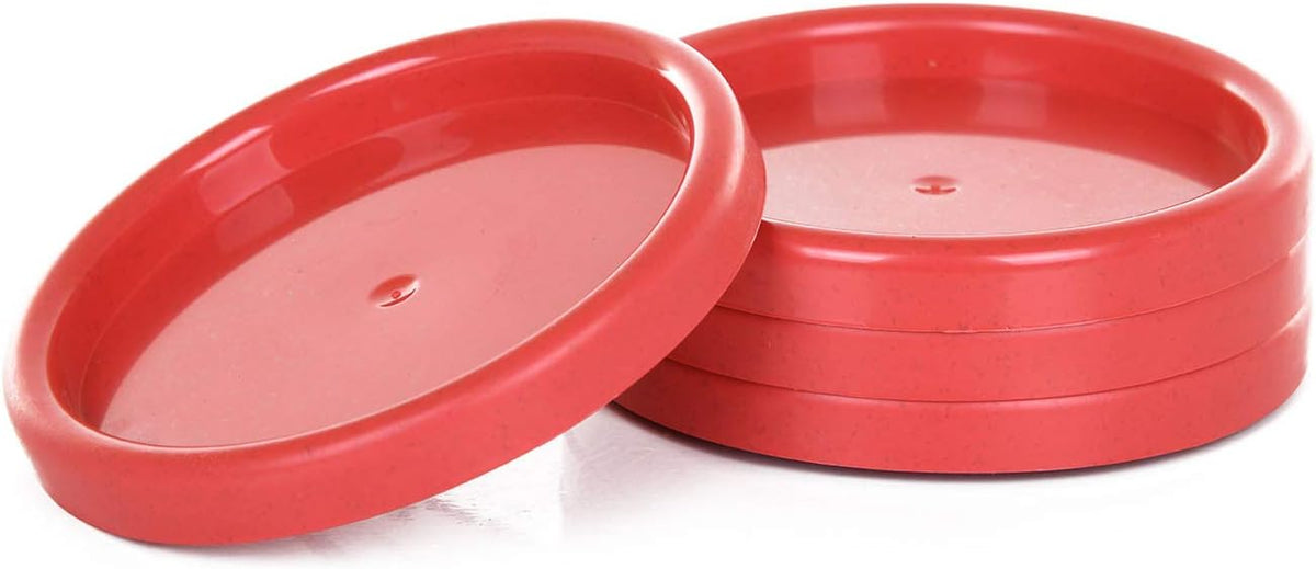 Home Durable Plastic Coasters 4pk (Pink) - 09055 - for Drinks, Coffee, Water - Drink Cup Holder for Kitchen, Home, Table Protection (Protect Furniture from Water Marks & Damage)