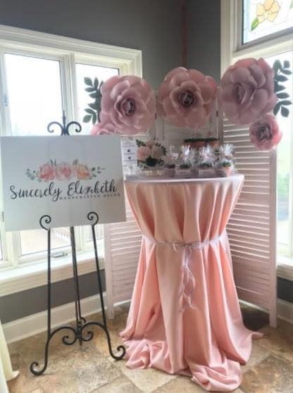 120 Inch Round Premium Polyester Tablecloth - Blush, Linen Table Cloth for Standard Round Tables