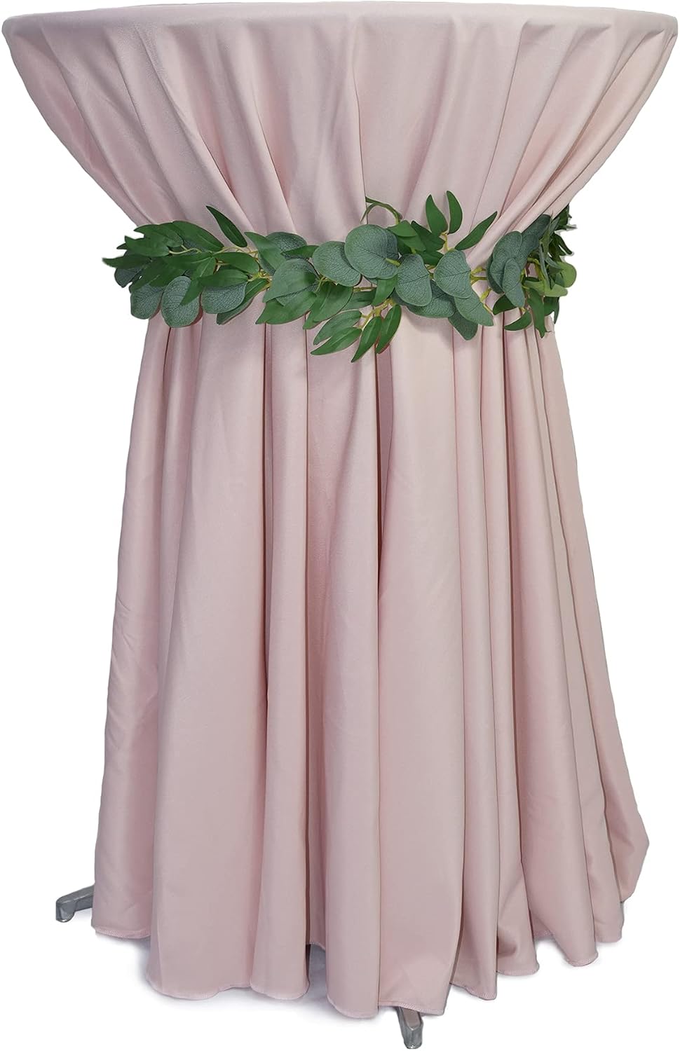 120 Inch Round Premium Polyester Tablecloth - Blush, Linen Table Cloth for Standard Round Tables