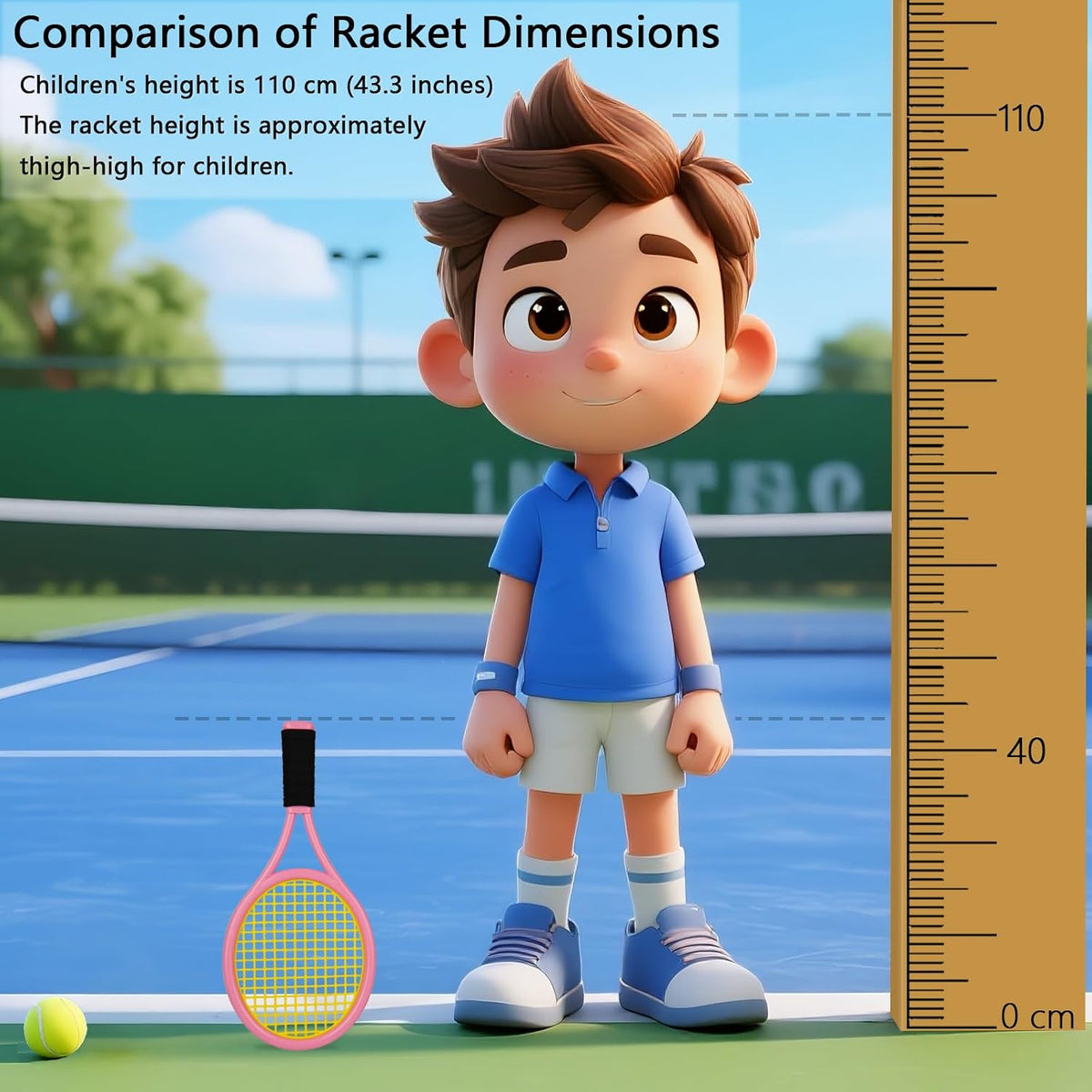 Kids Tennis Racket,17 Inch Plastic Tennis Racket with 2 Soft Balls,2 Tennis Balls and 4 Shuttlecocks for Kid,Toddler Outdoor/Indoor Sport Play