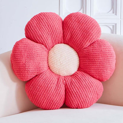 Flower Pillow, Peach Pink Flower Decorative Throw Pillows for Bed Couch, Aesthetic Home Decor Cute 19.6" Daisy Floral Shaped Plush Pillow Floor Seat Cushion