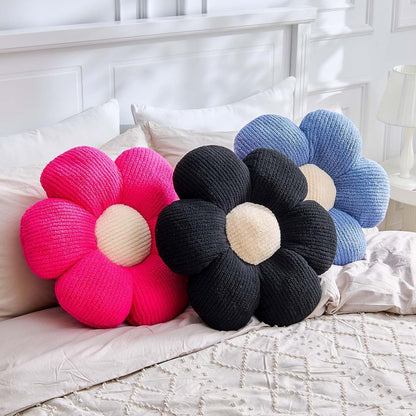 Flower Pillow, Peach Pink Flower Decorative Throw Pillows for Bed Couch, Aesthetic Home Decor Cute 19.6" Daisy Floral Shaped Plush Pillow Floor Seat Cushion