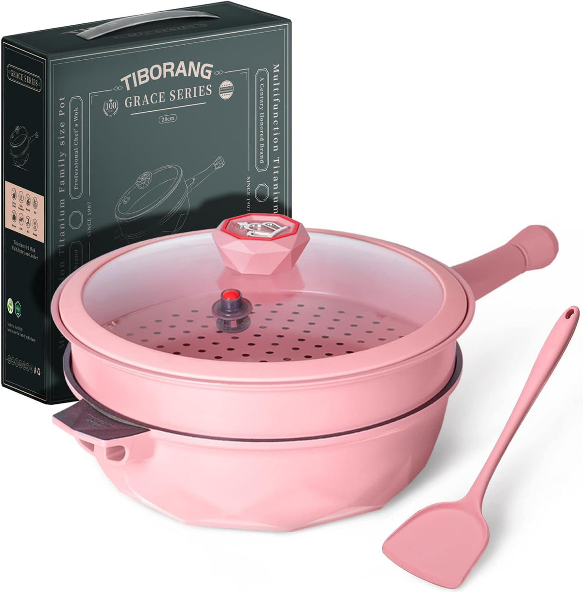 11 Inch Nonstick Frying Pan with Lid,8-in-1 Multipurpose Cookware