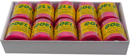 Silk Thread by Shade No for Jewelry, Tassel Making, Embroidery, Crafts, Shiny Soft Thread Spools - Pink - 203