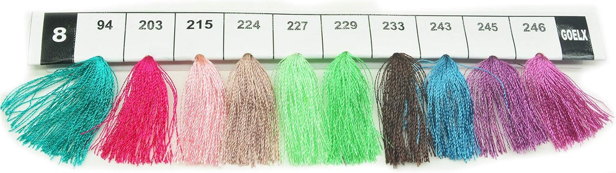 Silk Thread by Shade No for Jewelry, Tassel Making, Embroidery, Crafts, Shiny Soft Thread Spools - Pink - 203