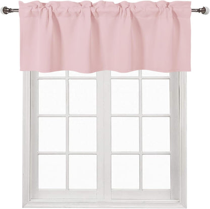Blush Pink Rod Pocket Valance for Windows 52 x 14 Inch, 1 Panel