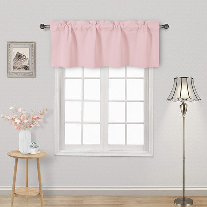 Blush Pink Rod Pocket Valance for Windows 52 x 14 Inch, 1 Panel