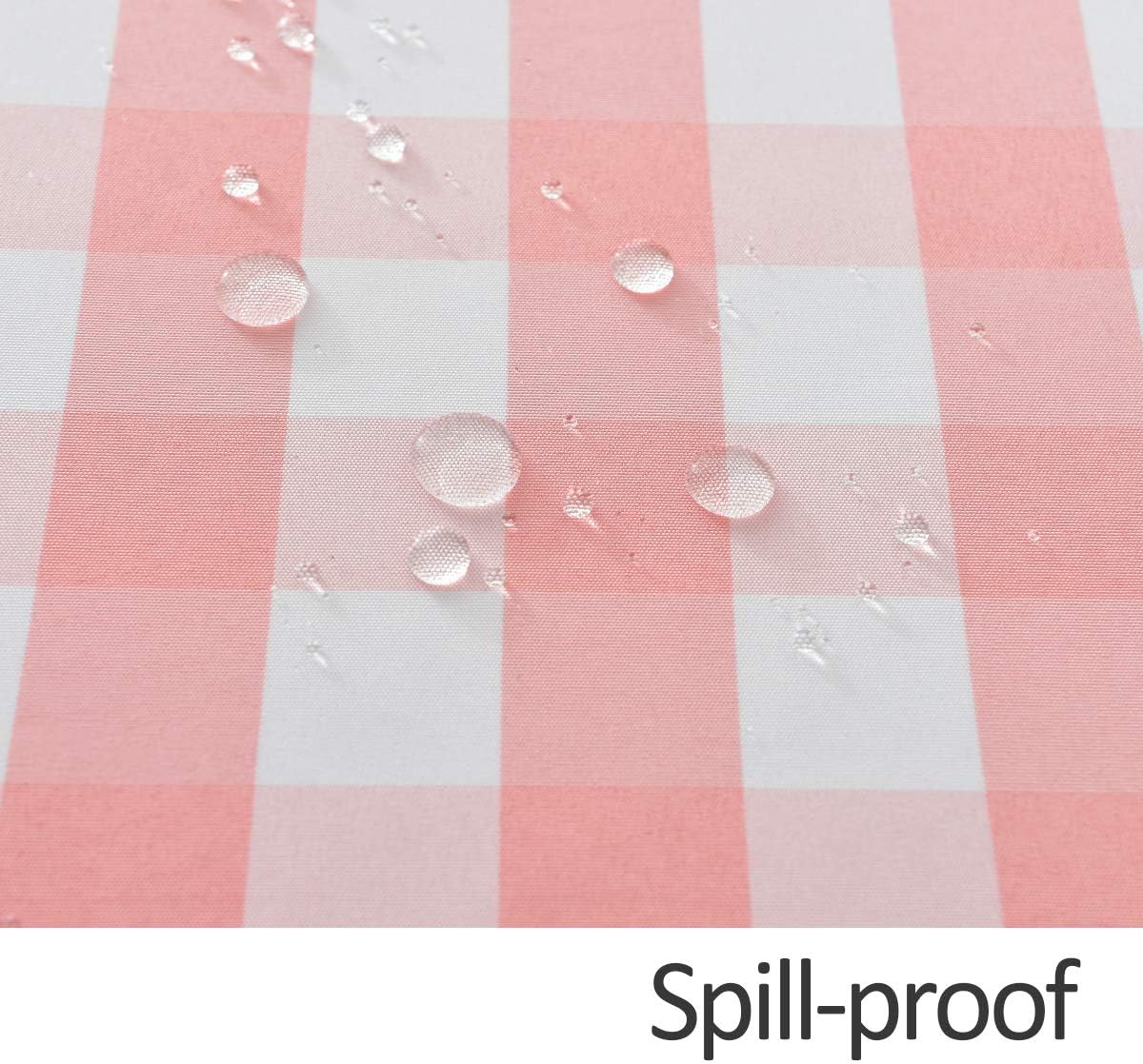 Checkered Rectangle Tablecloth Water Resistance Wrinkle Free Spillproof Heavy Weight Gingham Plaid Table Cloth for Buffet Banquet Parties Event Holiday Dinner, 60 x 84 Inch Pink and White