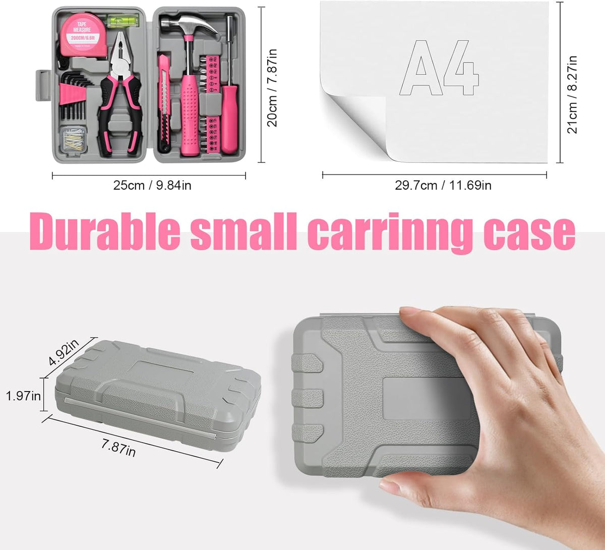 Tool Set 25pc Pink Household DIY Tool Kit for Women